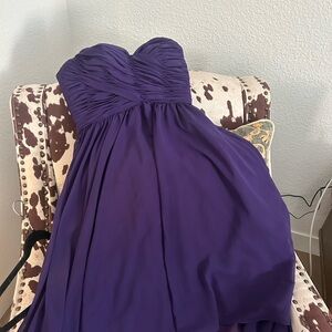 Elegant Purple Strapless Dress